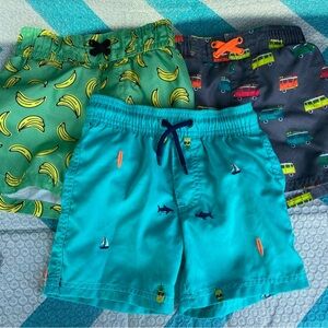 Carter's Turquoise Elastic Waist Shorts for Summer Fun Swim Trunks 2T